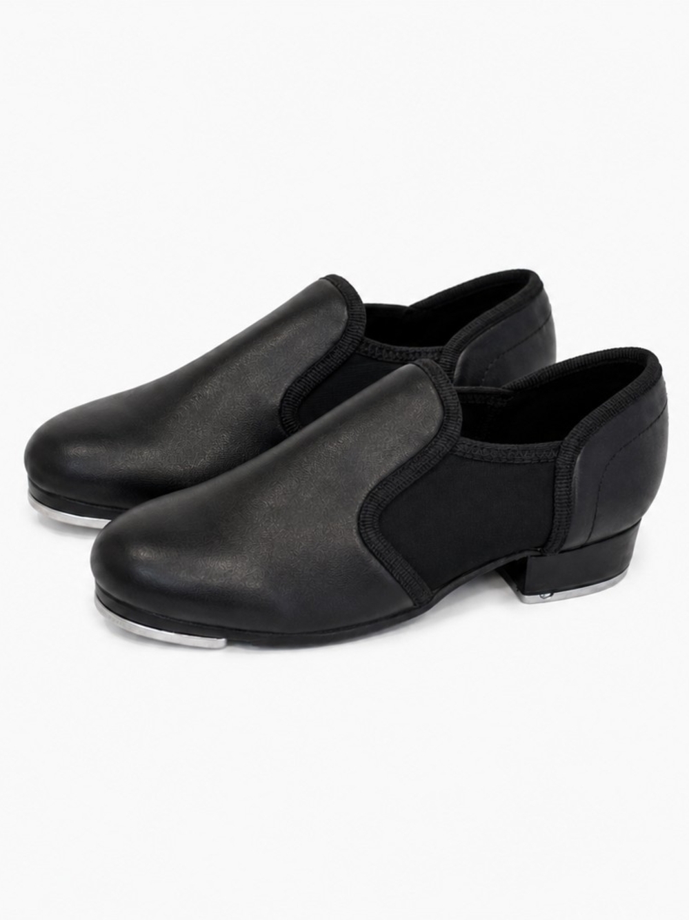 LaLaB Tap Dance Shoes Black Youth Size 1 Slip On Metal Plates